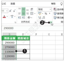 Excel2019设置文本显示格式的方法