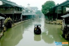 Photoshop制作非常逼真的浙江水村水彩风景画