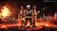 Photoshop创意合成消防战士救火场景图片合成教程
