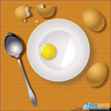 Illustrator制作鸡蛋与餐具的质感效果教程